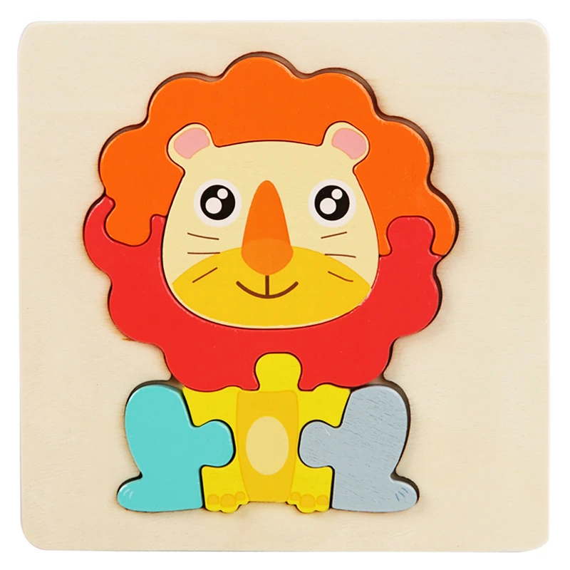

New Baby Wooden Puzzle Cartoon Animal Intelligence Cognitive Jigsaw Puzzle Early Learning Educational Puzzle Toys for Children