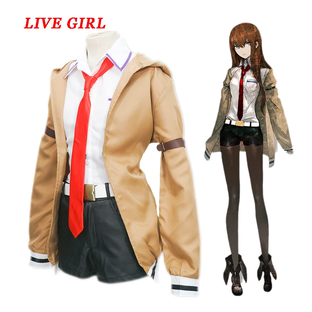 Костюм для косплея Steins Gate Makise Kurisu японский аниме костюм выступлений идеальный
