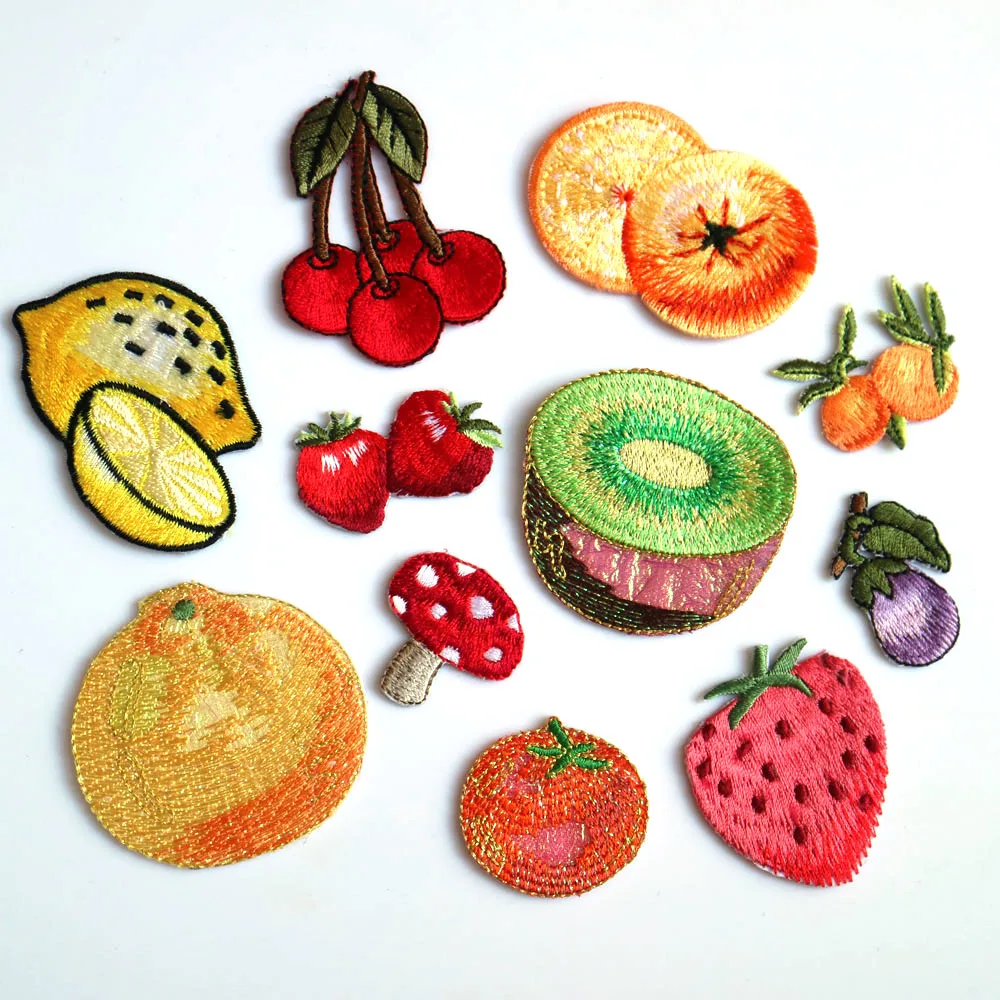 

Fashion Fruits embroidery patches for clothing DIY iron on parches for clothes sticker ironing applique parches for jacket