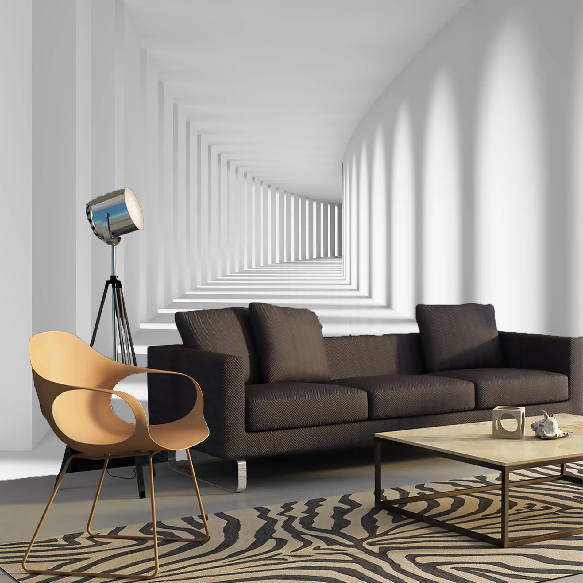 Фотообои 3d на стену расширяющие пространство черно белые. Стереоскопические