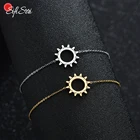 Браслет Sifisrri Женский Регулируемый из нержавеющей стали с подвеской в виде подсолнуха