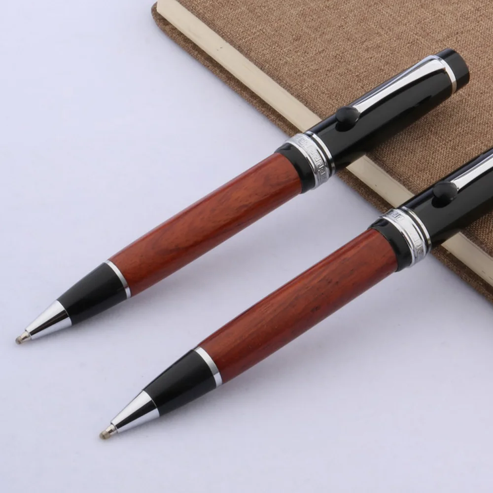 Высококачественная металлическая деревянная красная шариковая ручка деловая