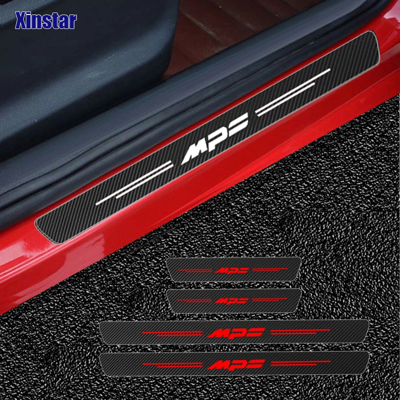 4pcs Carbon Fiber Car Door Sticker For Mazda MPS Auto Accessories |