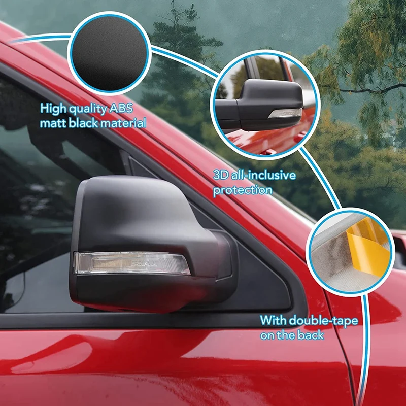 Rearview Mirror Cover for Dodge Ram 1500 2019-2021 Accessories Side Door Handle Decorative Trim with Smart Keyhole | Автомобили и