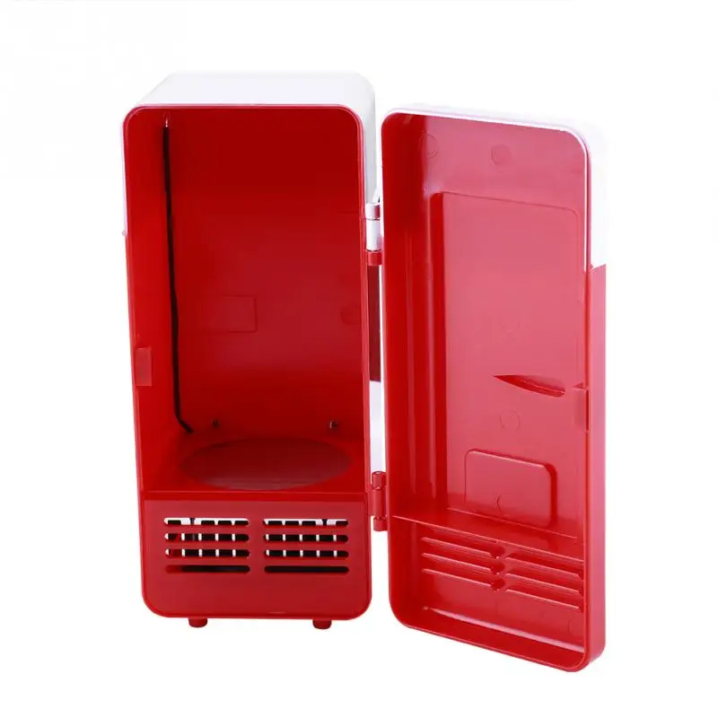 

USB Mini Fridge Refrigerator with LED Light Fridge Beverage Drink Cooler and Warmer Fridge Mini Car Refrigerator