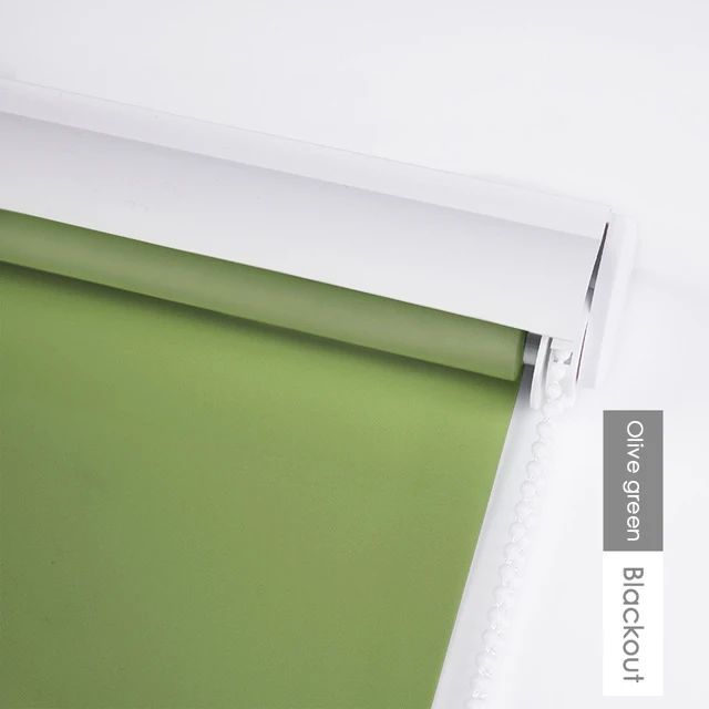 Blackout-olive green Без буровой системы рулонные шторы сделаны для измерения светильник передачи или затемняющие рулонные шторы Водонепроницаемая БАЛДАХИНА - Цвет: Blackout-olive green