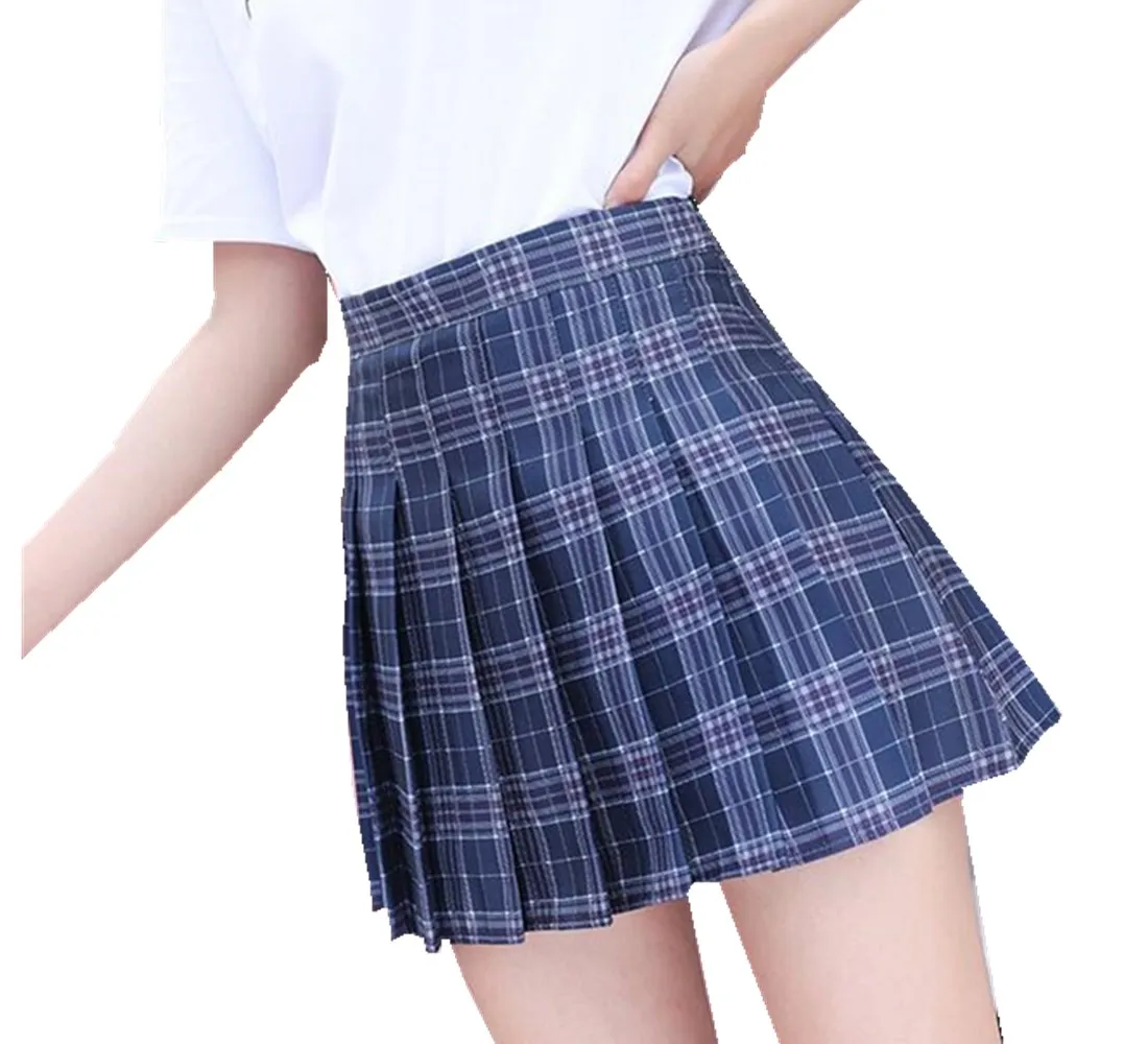 Fashion Mini Flared Pleated Skirt Casual Loose Plaid Tennis Korean Style A-Line High Waist Kawaii School Girl | Женская одежда