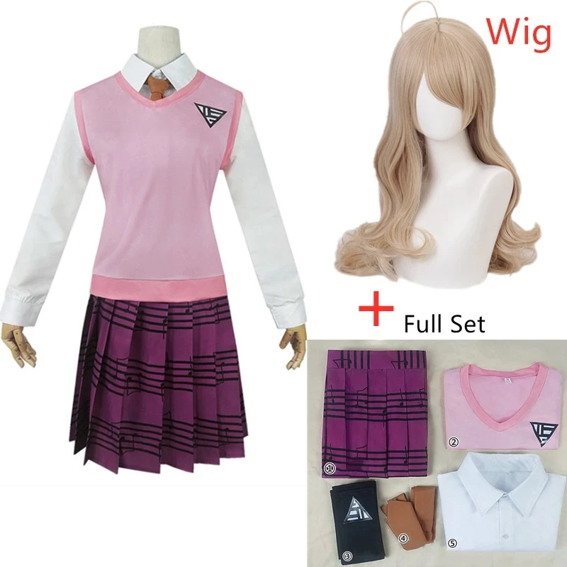 

2021 New Anime Danganronpa V3 Kaede Akamatsu Cosplay Costumes Women Dresses Anime Shirt Vest Skirt Socks Girl JK School Uniform