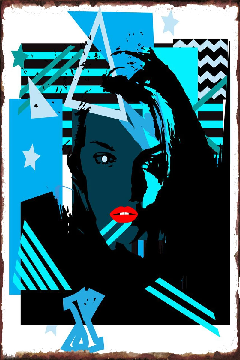 

Жестяные тарелки для привлекательной девушки с красными губами, декор для стен, украшение для комнаты, Ретро винтажный металлический знак, ...