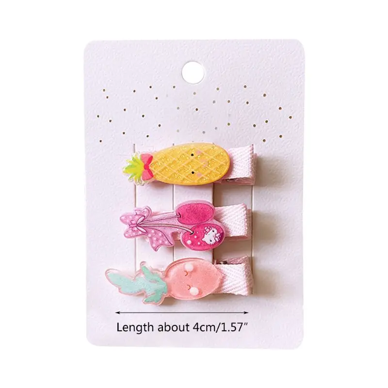 3 шт./компл. для маленьких девочек блестящая пудра из акрила заколки волос милое