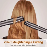 2 in 1 professional straightening curling iron flat iron with adjustable temp for all hair types hair care dual voltage iron
