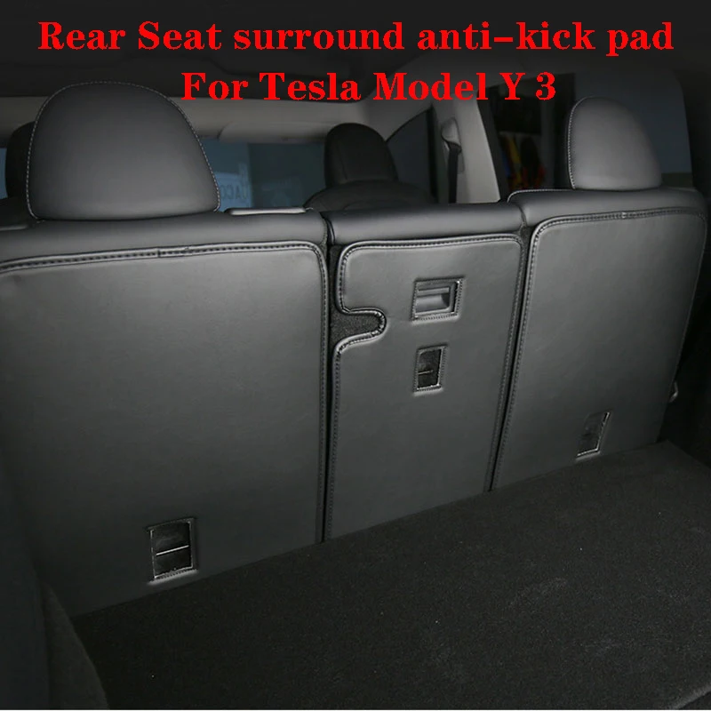 

For Tesla model 3 Y Rear Trunk Leather Seat surround anti-kick pad seat cushion model y 1set