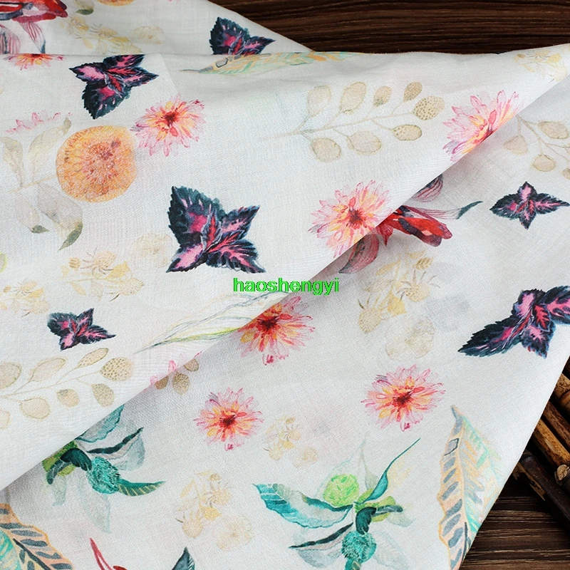 

Customized brand-specific printed ramie loose dress robe fabric