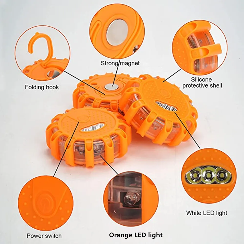 2021 Magnetic Emergency Roadside Safety Light V16 LED Flare Flashlight Warning Night Lights Beacon Lamps IP44 Red | Лампы и освещение