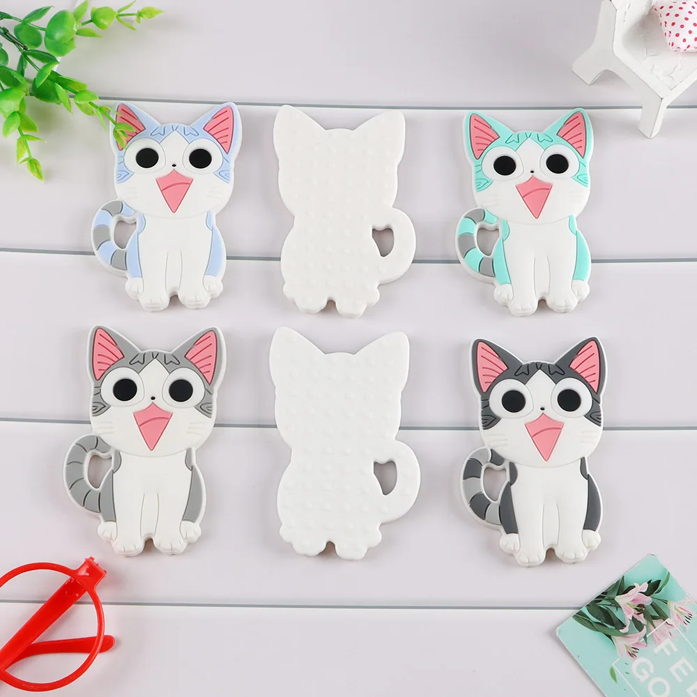 Kovict-mordedor de silicona para beb&eacute; y gato, colgantes de silicona de grado alimenticio, accesorios de cadena para chupete, juguetes molares para beb&eacute;, 1 ud.-2
