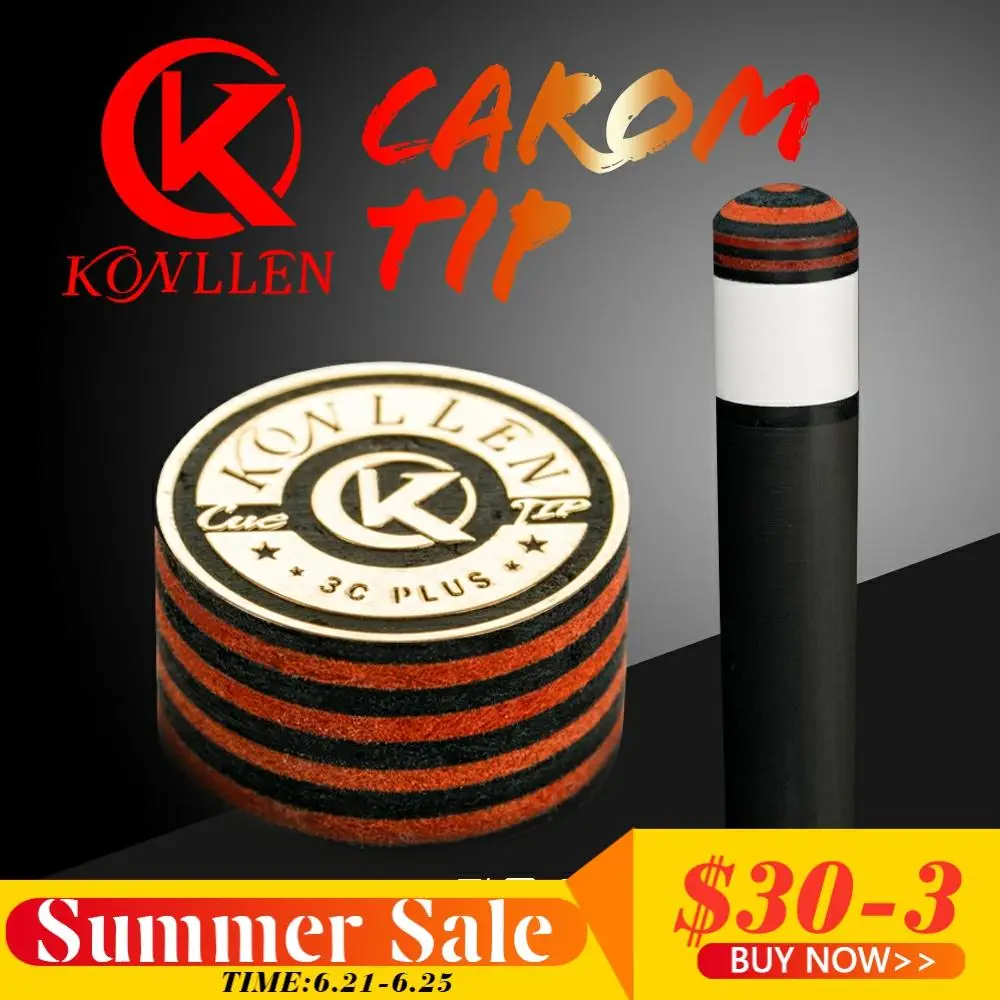 

KONLLEN 3 Cushion Carom Cue Tip 3C PLUS PRO-Tip Billiard Cue Tips 14mm Billiards Cue Carom Tip Professional Billiard Accessories