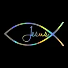 Забавные автомобильные наклейки с Иисусом рыбками, наклейки для христианского стайлинга автомобиля, наклейки на бампер, виниловые наклейки для автомобилей, окон, дверей, 3,18x7,87 дюймов