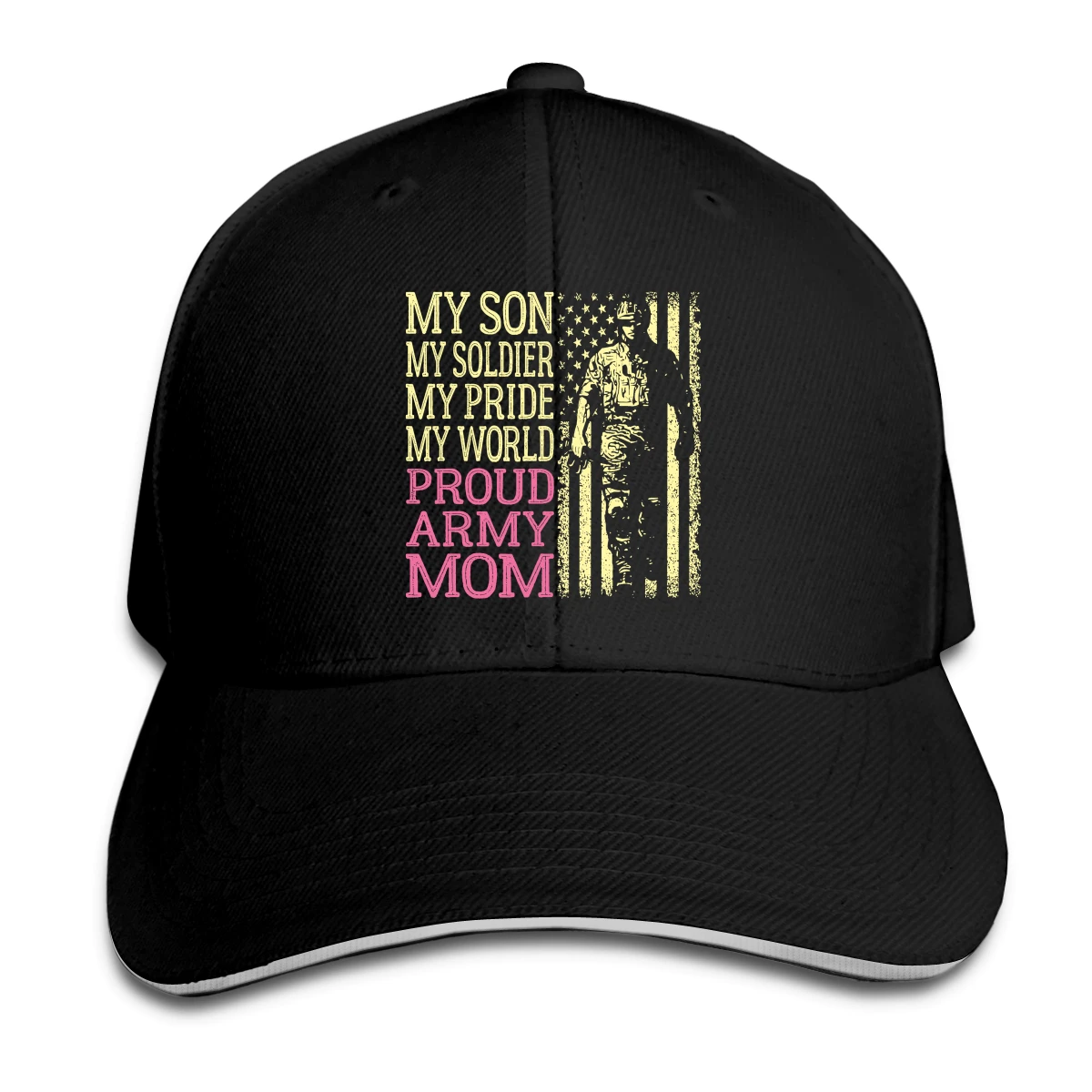

My Son My Soldier Proud Army Mom Hat Baseball Cap for Men Women Fashion Adjustable Sun Hat