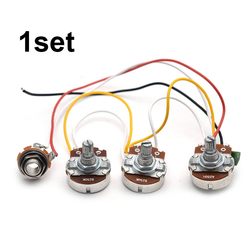 JB Kit 1set Электрогитара жгуты с установленными проводами комплект для Fender Telecaster Tele Запчасти 3 способ переключателя 250K Pots Jack - Цвет: JB Kit 1set