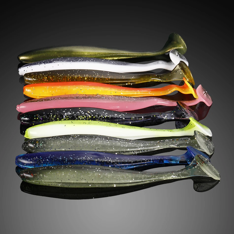 

10pcs/Lot Fishing Jig Wobblers Soft Lures 75mm 50mm Easy Shiner Double Color Silicone Artificial Bait Swimbait Carp Bass Tackle