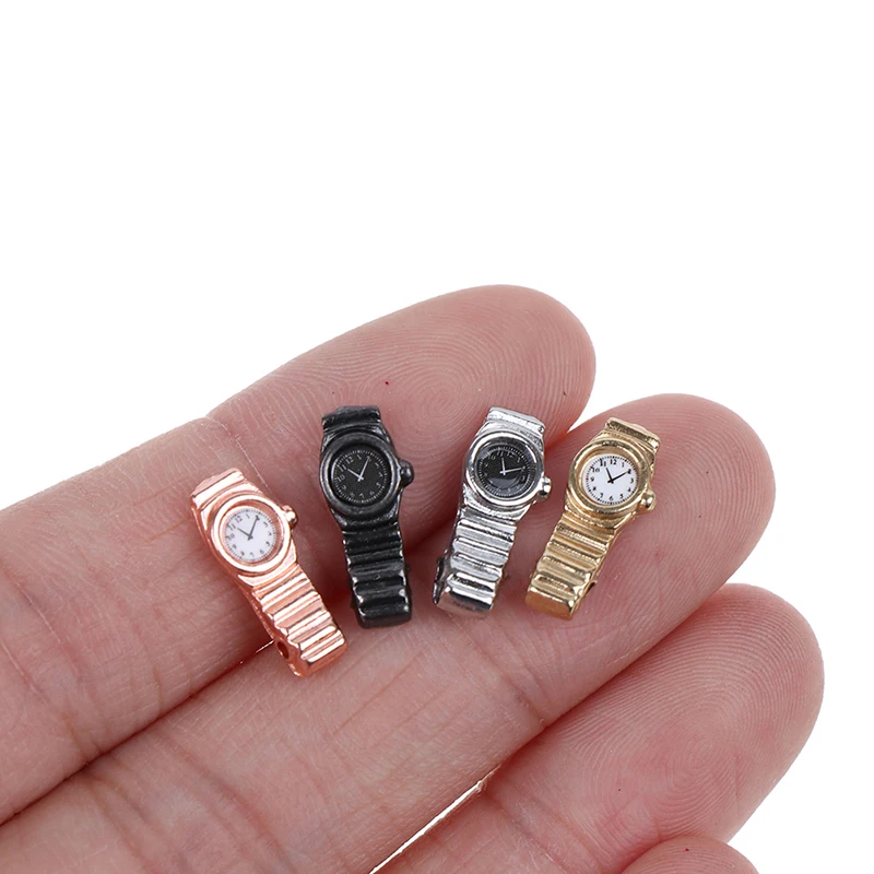

1/4pcs/lot 1:12 Scale Miniature Watch Multiple Colour for Dollhouse Decor Mini Furniture Toy Accessories