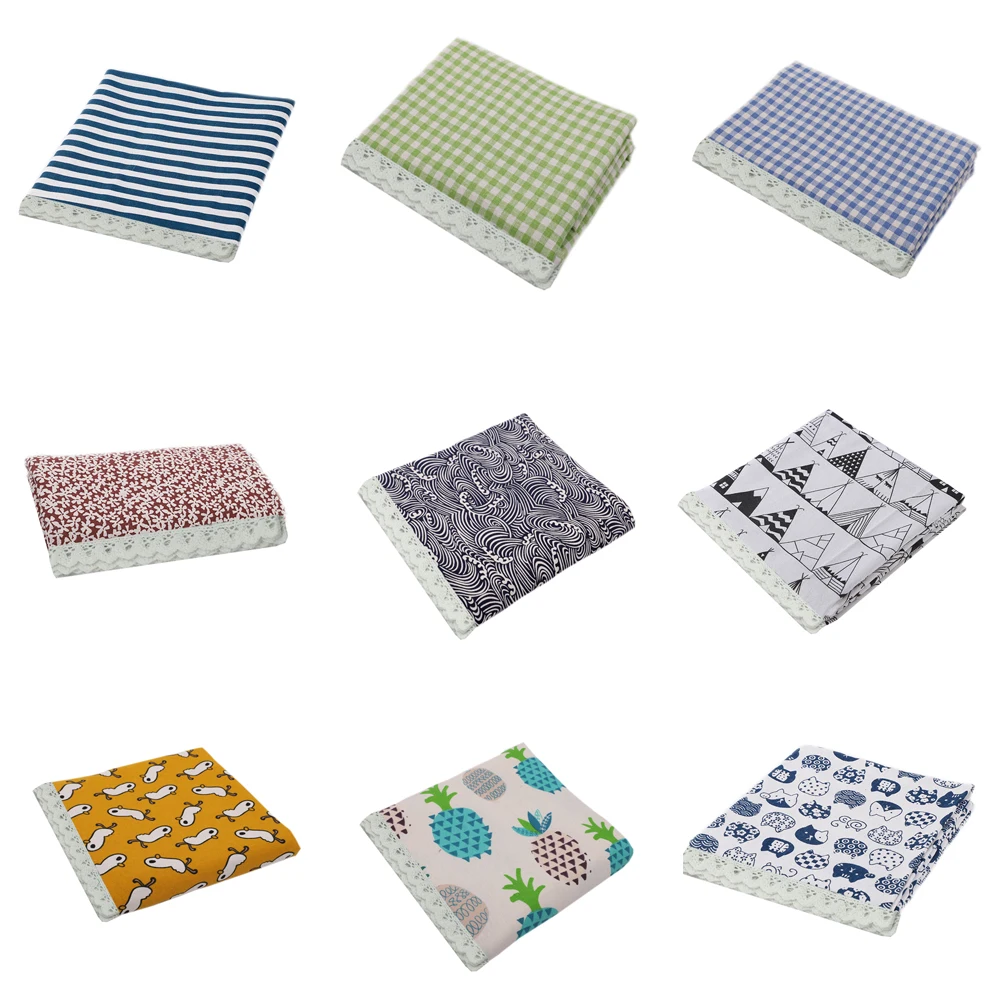 Льняная хлопковая скатерть с цветочным принтом пледы кружевная домашняя в