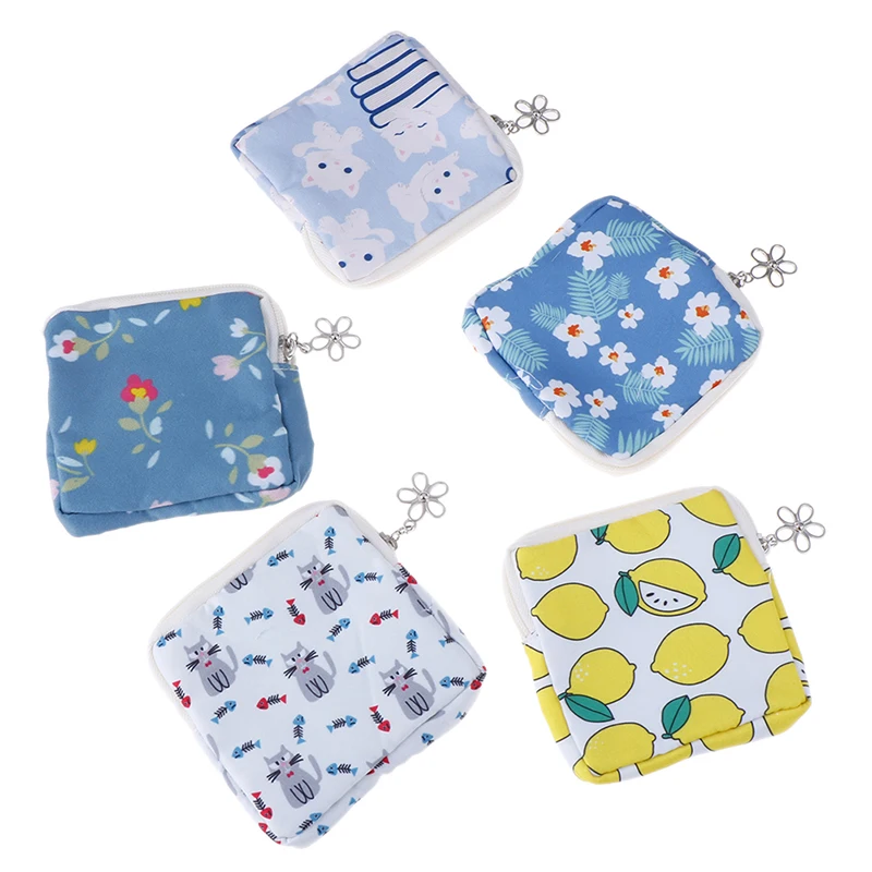 

Mini Purse Coin Key Holder Tampon Storage Bag Cosmetic Earphone Earbud Organizer Women Travel Napkin Zipper Bags