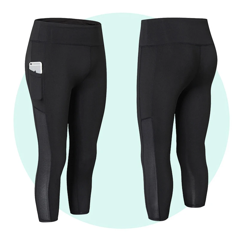 Женские брюки для йоги с сеткой карман полная Высокая талия эластичная