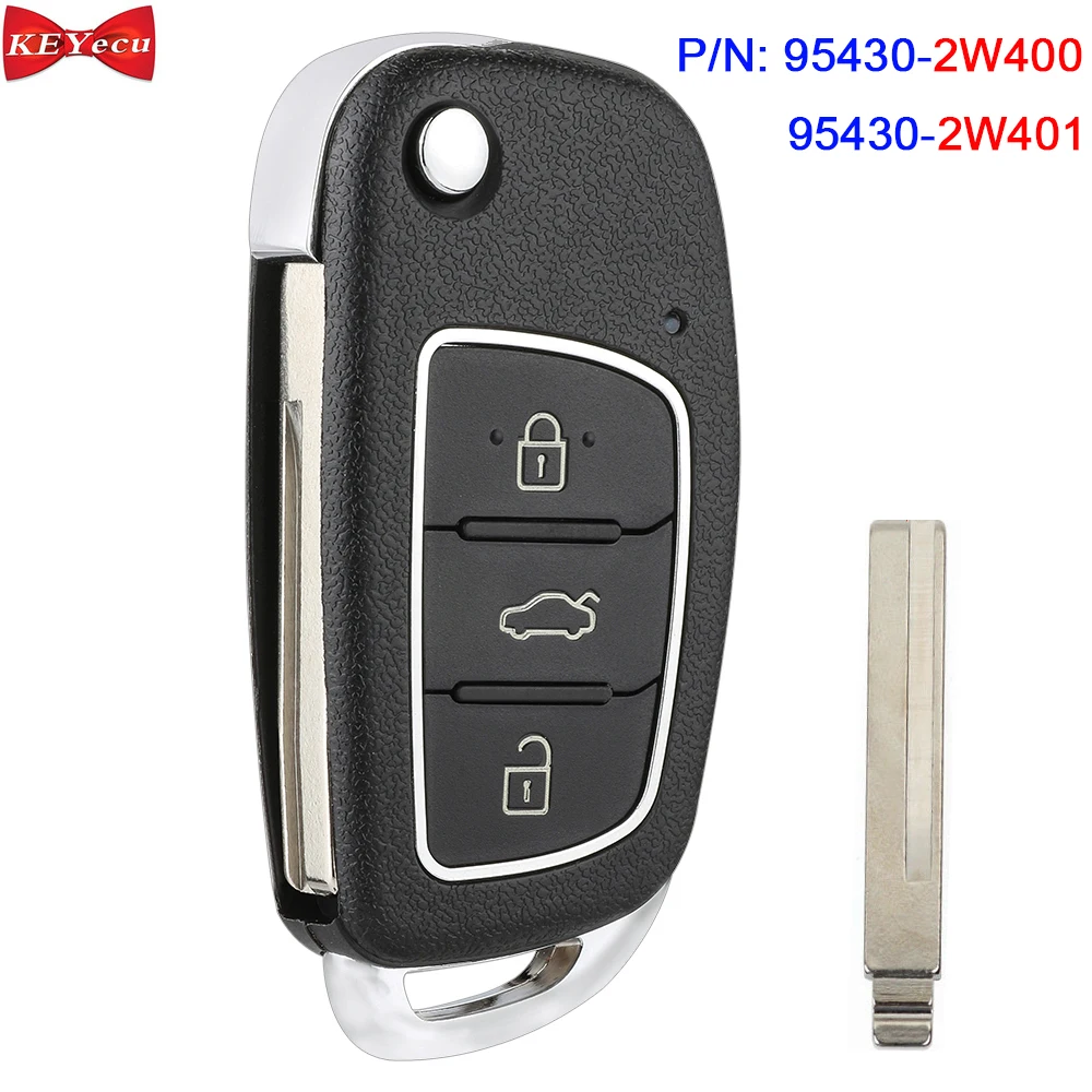 KEYECU для Hyundai Santa Fe 2012 2013 2014 2015 2016 2017 2018 дистанционный ключ P/N: 95430 2W400 2W401 433 МГц 4D60