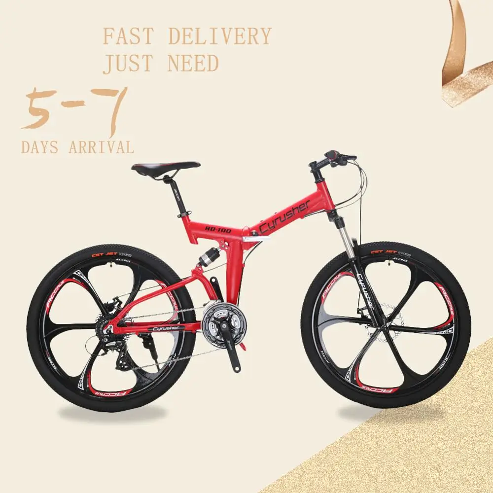 Cyrusher RD100 складной горный велосипед 6061 алюминий полностью подвесная рама 24