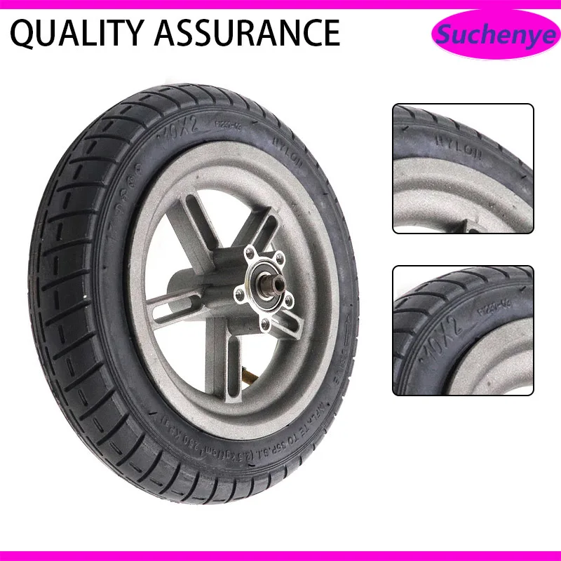 

10 inch 10x2 Tires Tyre Aluminum Alloy Disc Brake Wheel Rims for Electric Scooter Accessory Universal Explosion-proof Tyre Wheel