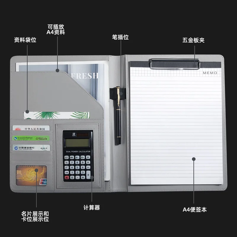 Многофункциональная папка А4 деловые продажи кожаный менеджер фанера контракт