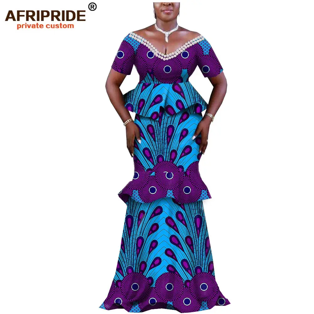 Платье Вечерние ское вечернее в африканском стиле AFRIPRIDE bazin richi с короткими