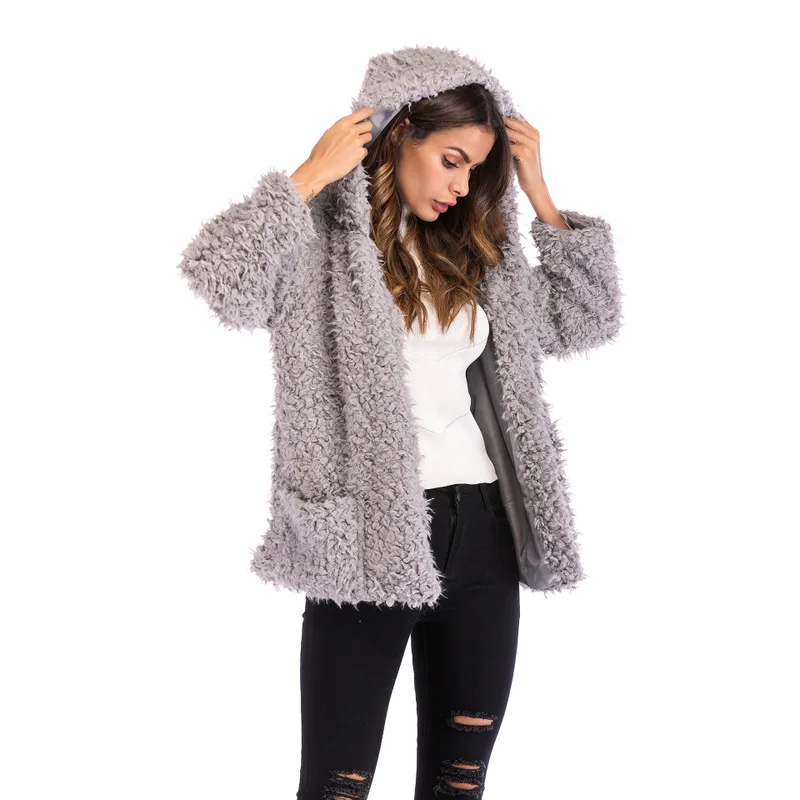 

European And American Cross Border Women's Warm And Thickened Woolen Coat Women's Autumn And Winter 2020 Woolen Coat