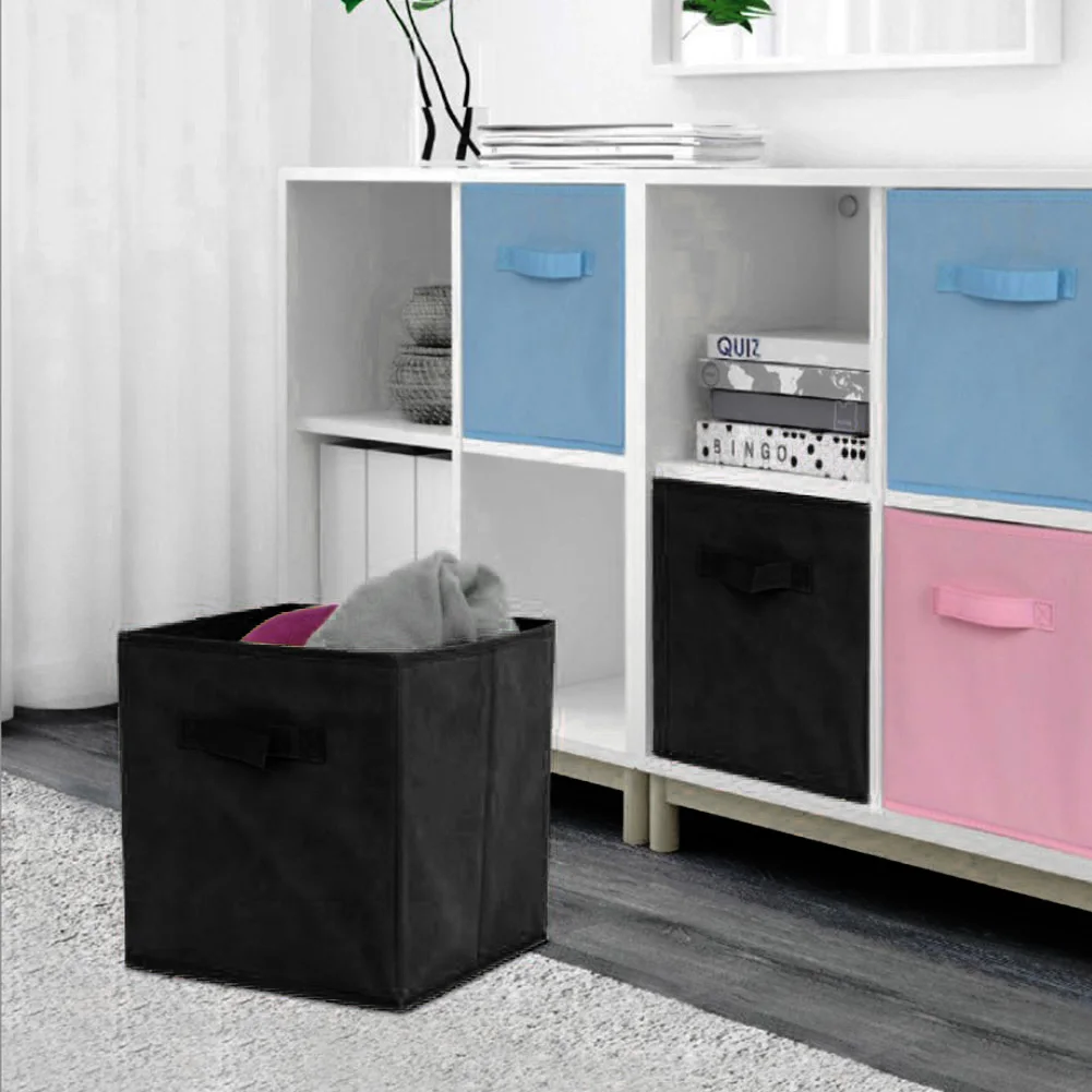 

Foldable Storage Cubes Organizer Practical Fabric Basket Bin Storage Boxes Storage Container with Handles for Travel Moving