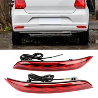 2 pcs car rear bumper brake lights for volkswagen polo 2014 2015 2016 2017 2018 taillight flowing turn signal lights accessories