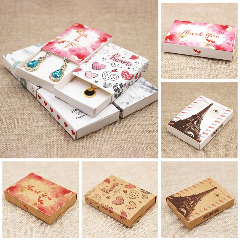 

DIy Multi Gift box Handmade Love Wedding Box Dreamcatcher Jewelry Necklace pendant box earring box1pc+1inner card per lot