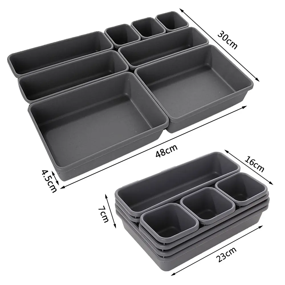 

8Pcs Drawer Makeup Organizers Storage Box Interlocking Narrow Drawer for Bathroom Office Organizer Kitchen Storage Organizador