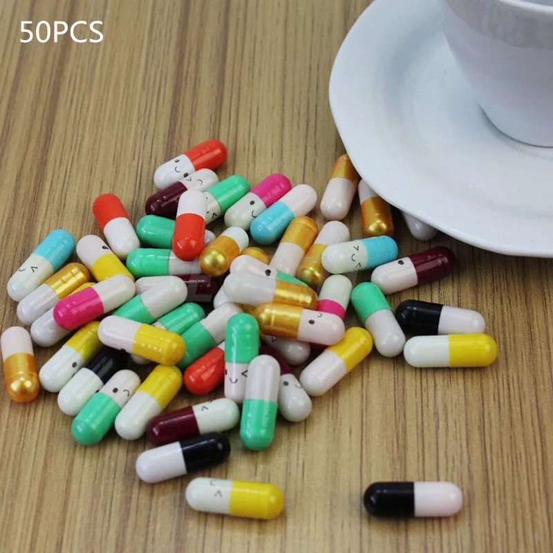 100PCS 50 шт. креативные таблетки для любви, Подарочные рулоны, таблетки, бутылка для счастливых желаний, капсулы, любовные Бланки, канцелярские бумажные конверты, разные цвета - Цвет: 100PCS