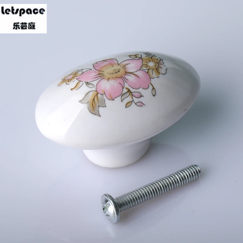 Модная овальная керамическая ручка для шкафа обуви с принтом в деревенском стиле