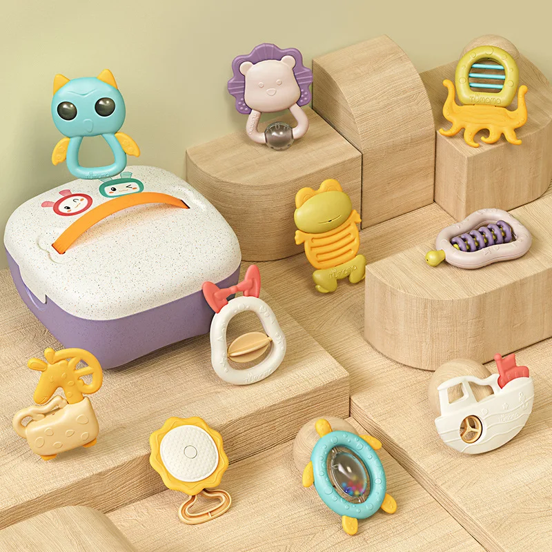 Разноцветные игрушки Монтессори 6-10 шт./компл. Детские обучающие для прорезывания