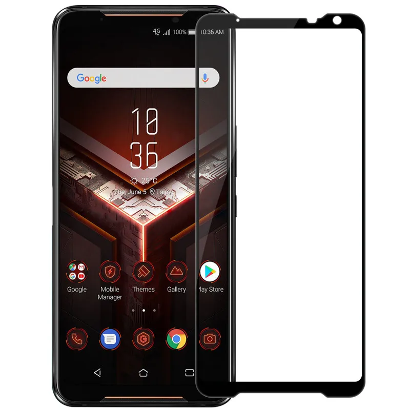 black Для Asus ROG Phone II CP+ PRO Полное покрытие из закаленного стекла 9H 2.5D изогнутая Защитная пленка для экрана NILLKIN Amazing Nanometer пленка - Цвет: black