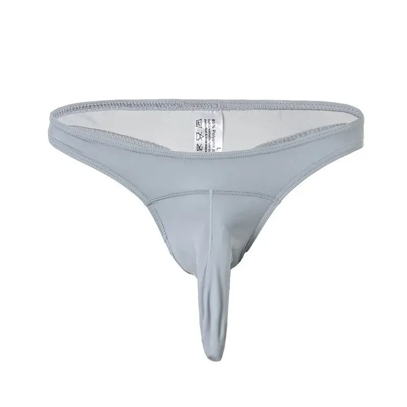 

Men's Underwear Viscose Fiber underwear U Convex Bag Low Waist Sexy Thin Transparent T-Shaped Panties Men T-Back ice silk pants