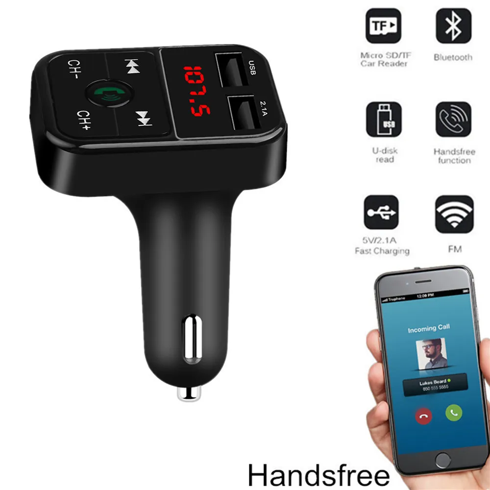 Автомобильное зарядное устройство с Bluetooth два USB fm передатчика беспроводной