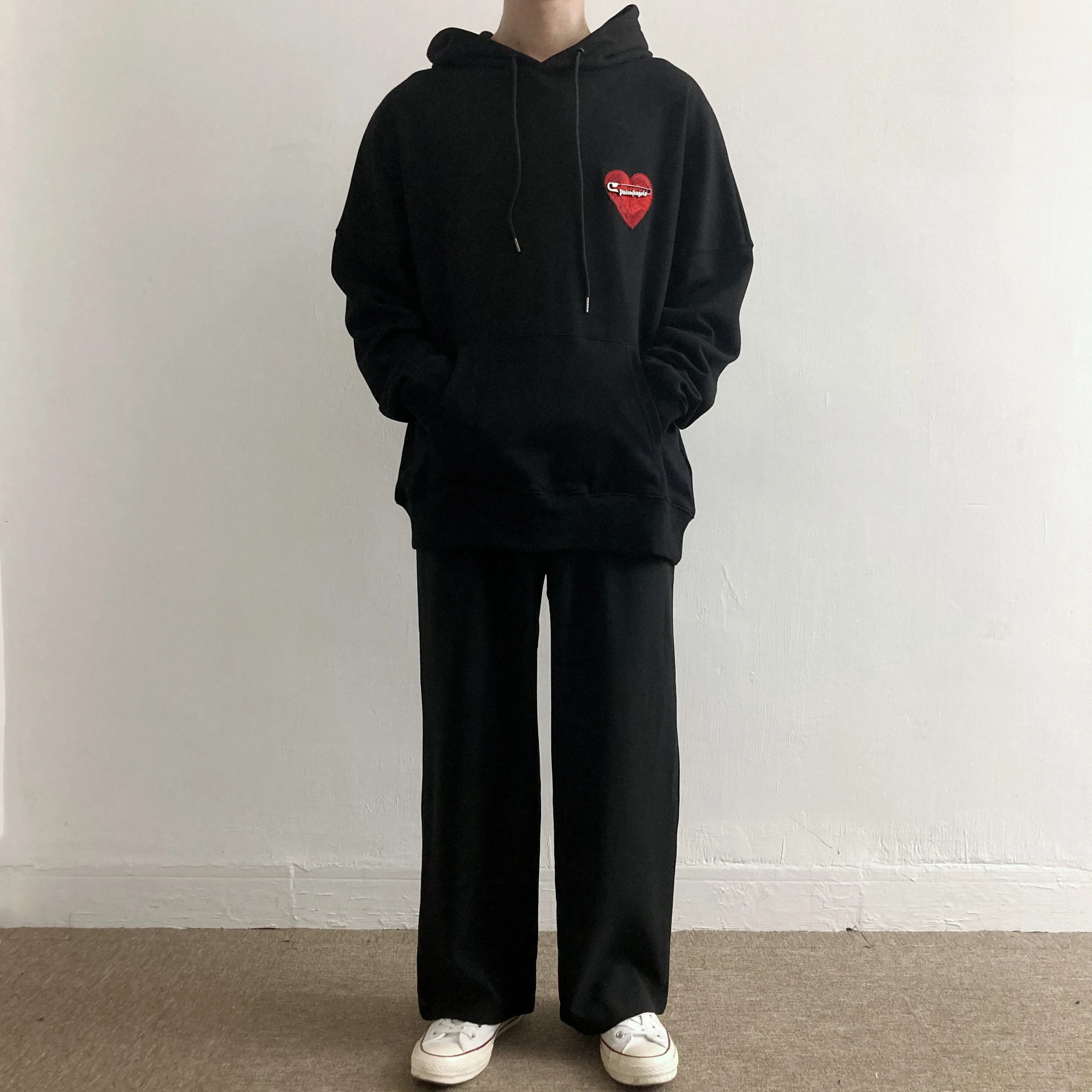 

Palm Angels Red Double Heart Knitted Embroidered Pin Hoodie PA Loose Hoodies Sweatshirts 77855550