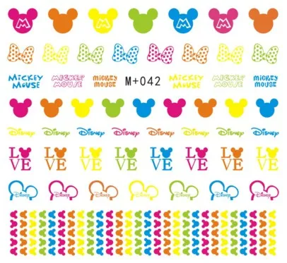 TSC серия большой размер Tsc-130 неоновая мышь стикеры 3D на ногти nail Art Наклейка cheetsan бренд шаблон diy Инструменты для ногтей украшения - Цвет: 5 PCS WATER-42