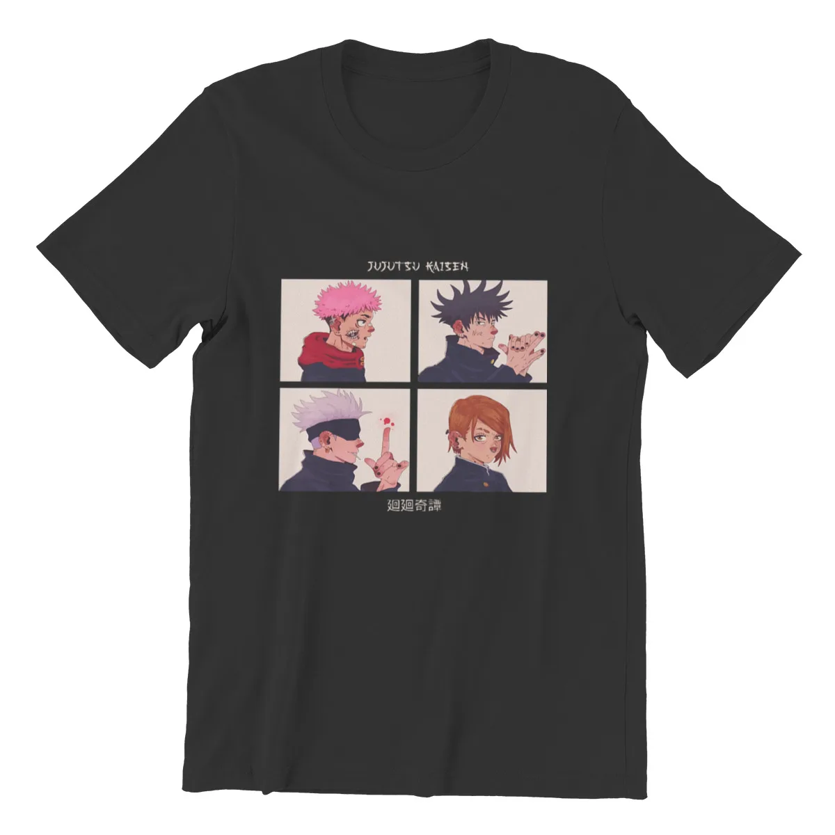 

jujutsu kaisen gorillaz parody RoundCollar Girl design Tops style Men Clothing 147246