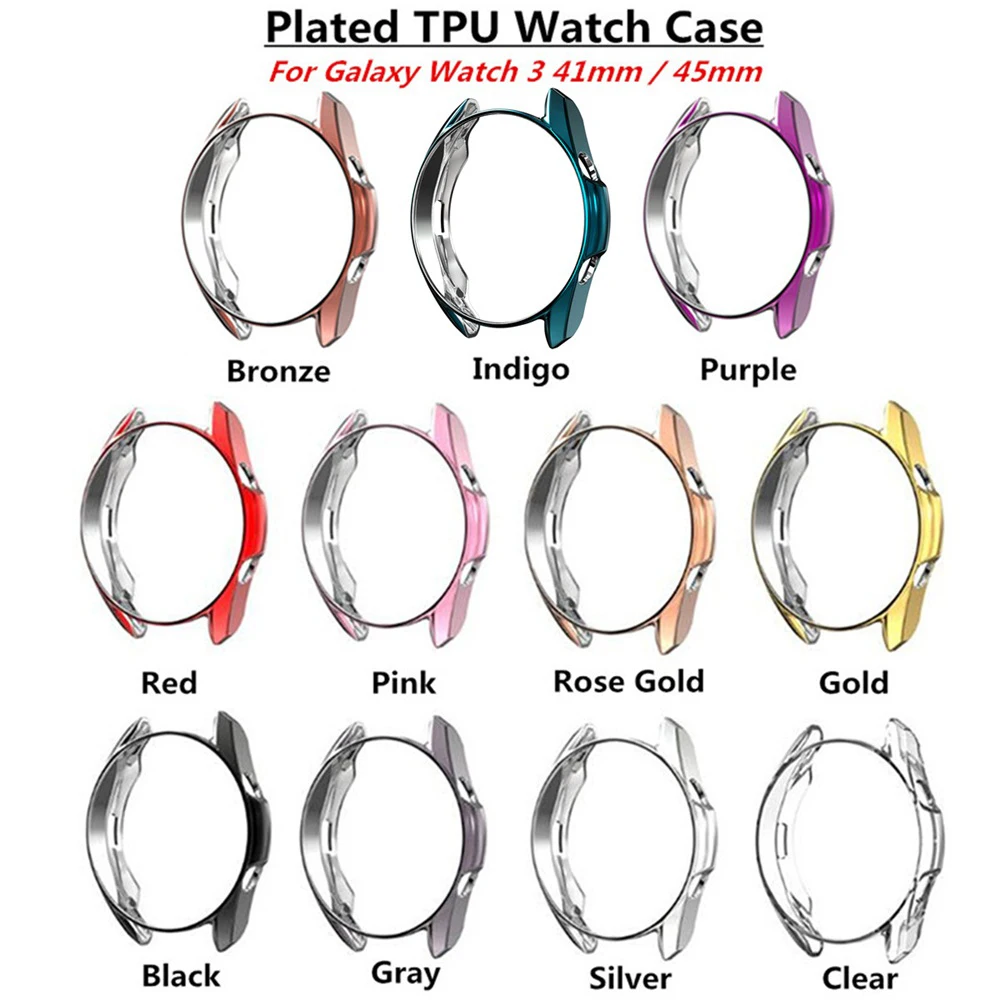 

Electroplated Soft TPU Case Watch Bumper Protector Cover for SAMSUNG Galaxy Watch 3 41mm 45mm Ultra Thin Anti-Scratch Watch Cove