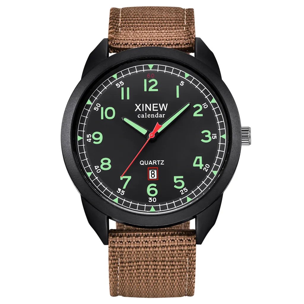 

Nylon Strap Luminous Dial Men's Quartz Wristwatches Round Sport Watch Military Watch For Men Automatic Watch Men Pilot Relógio