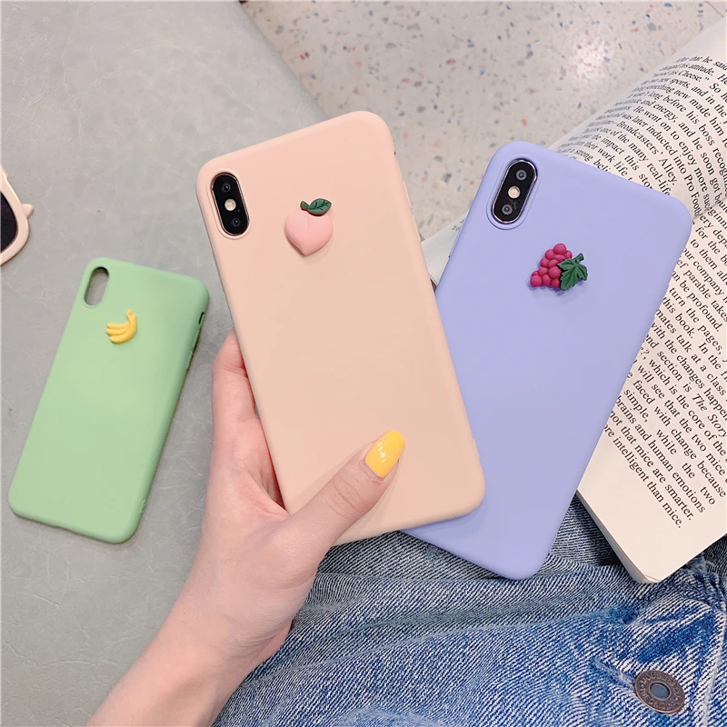 Милый 3D чехол для iPhone XR силиконовый с изображением фруктов мультяшный 7 8 XS MAX 6S Plus